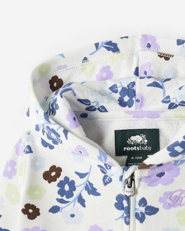 Chandail &agrave; capuchon et glissi&egrave;re &agrave; motif floral pour b&eacute;b&eacute;