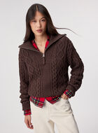 Cable Knit Quarter Zip Sweater