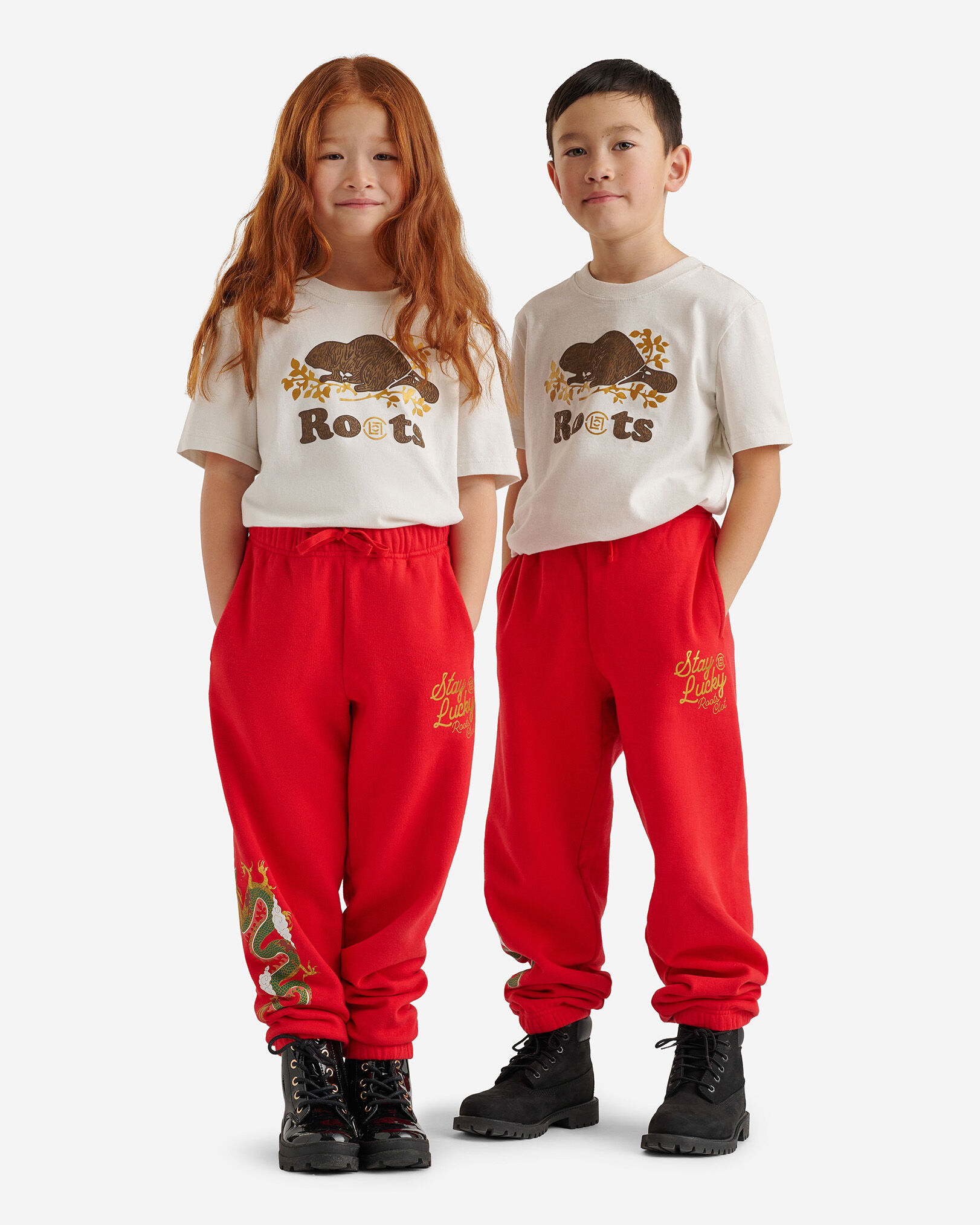 Red cheap roots sweatpants
