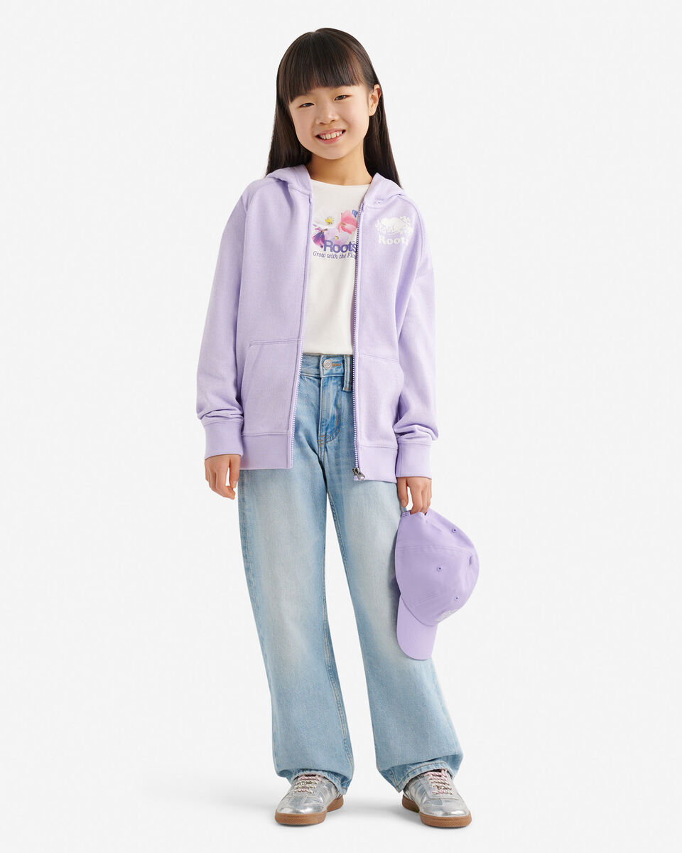 Chandail original &agrave; capuchon et glissi&egrave;re en jersey bouclette de coton bio pour enfants