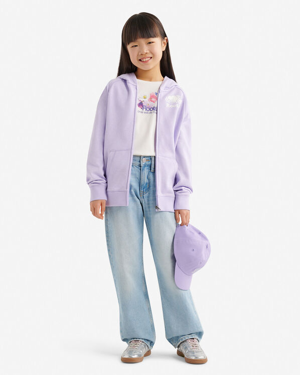 Chandail original &agrave; capuchon et glissi&egrave;re en jersey bouclette de coton bio pour enfants