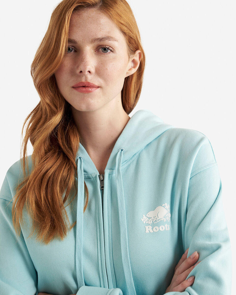 Chandail original décontracté à capuchon et glissière en coton bio