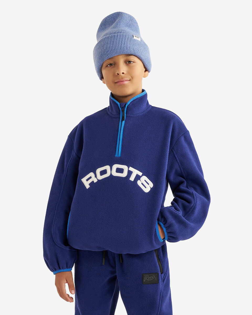 Chandail sport à col à demi-glissière en micromolleton pour enfants