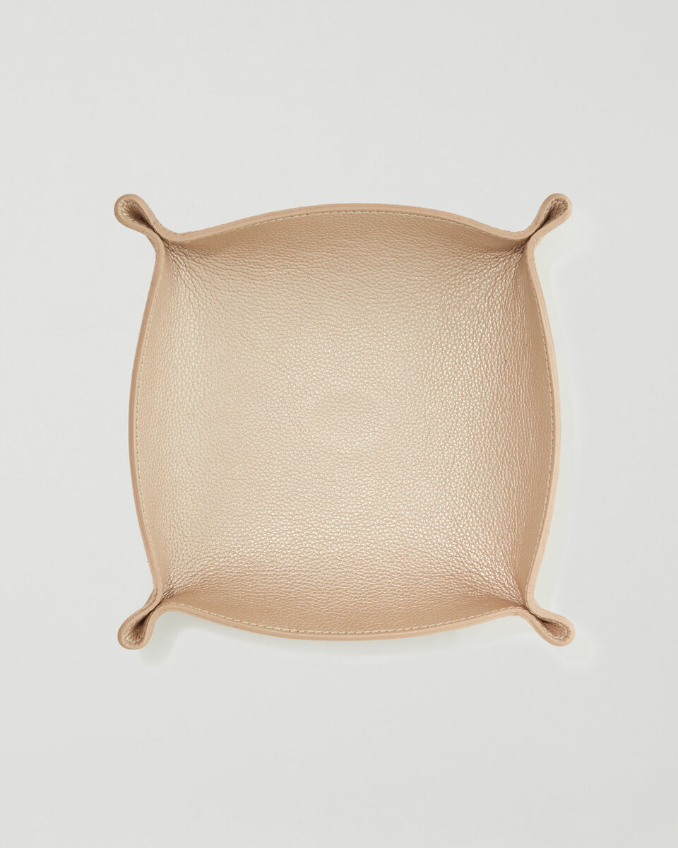 Large Leather Tray Metallic