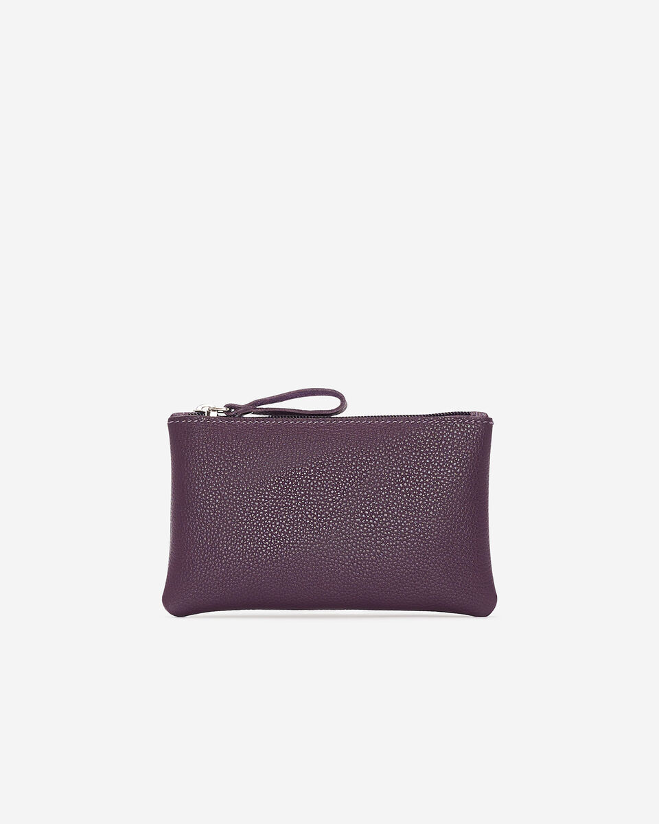 Pochette moyenne à glissière en cuir Cervino