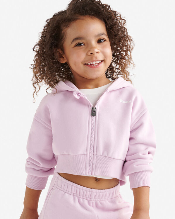 Toddler Girls Summer Cloud Cropped Bubble Full Zip Hoodie