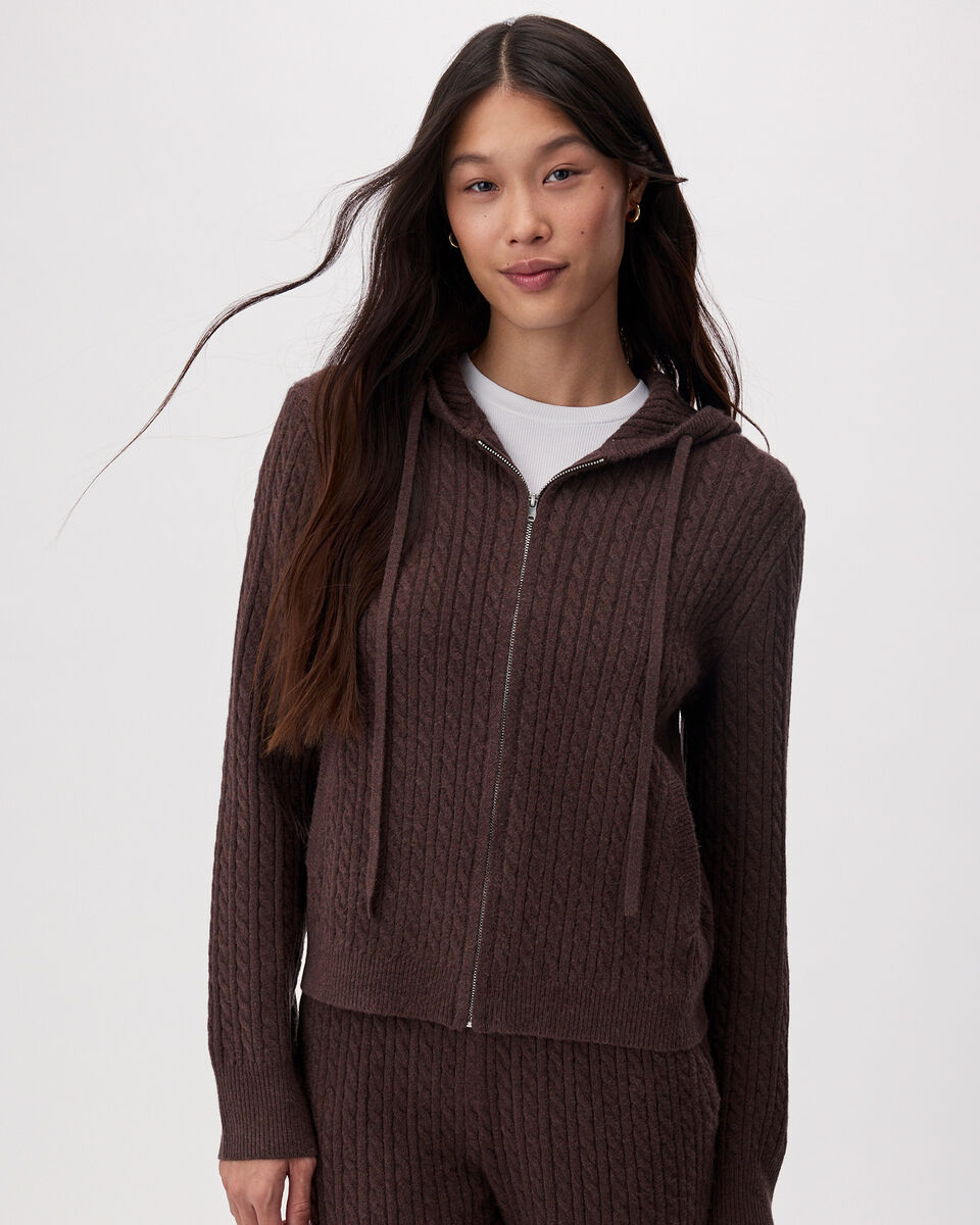 Bowen Cable Knit Full Zip Hoodie