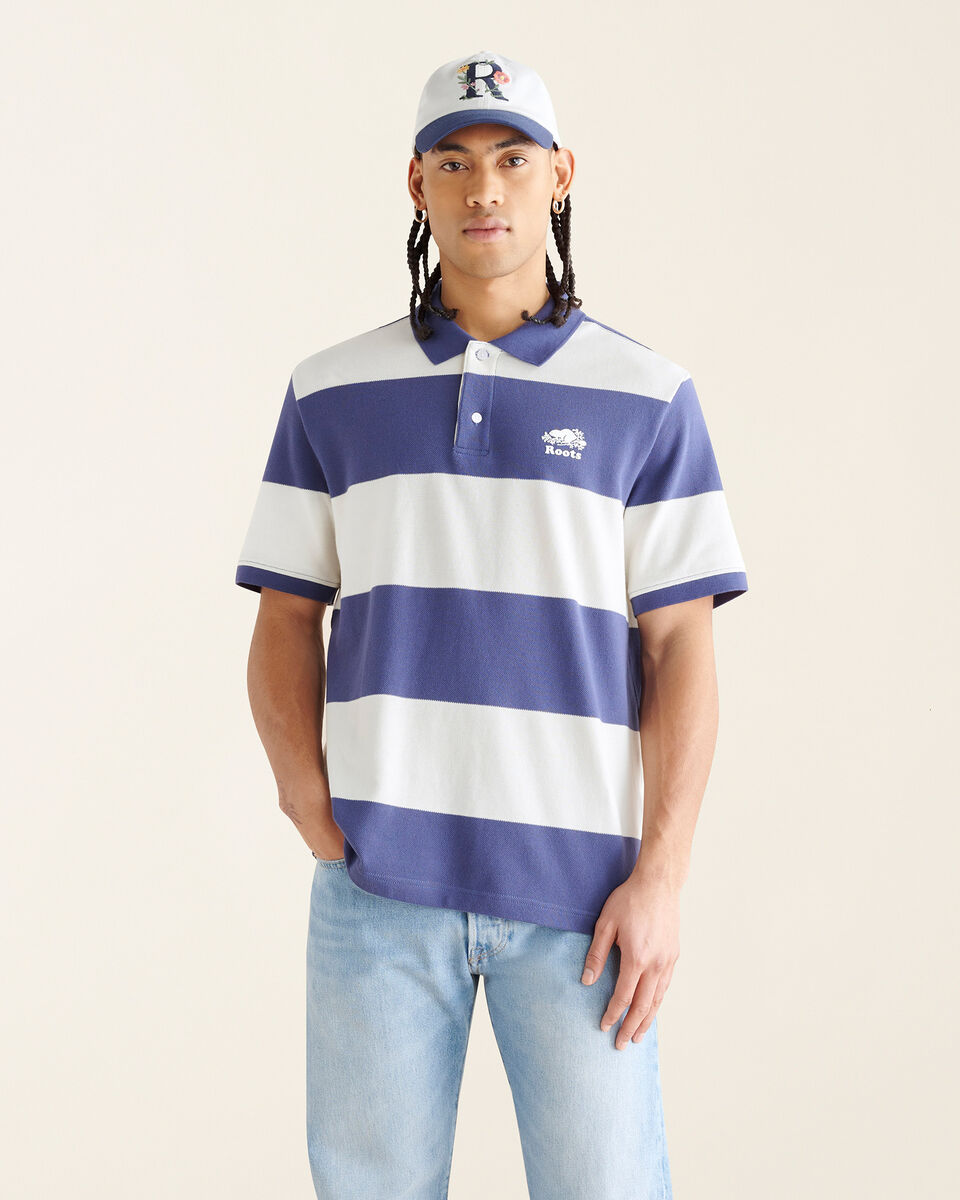 Polo en coton piqué à rayure rugby