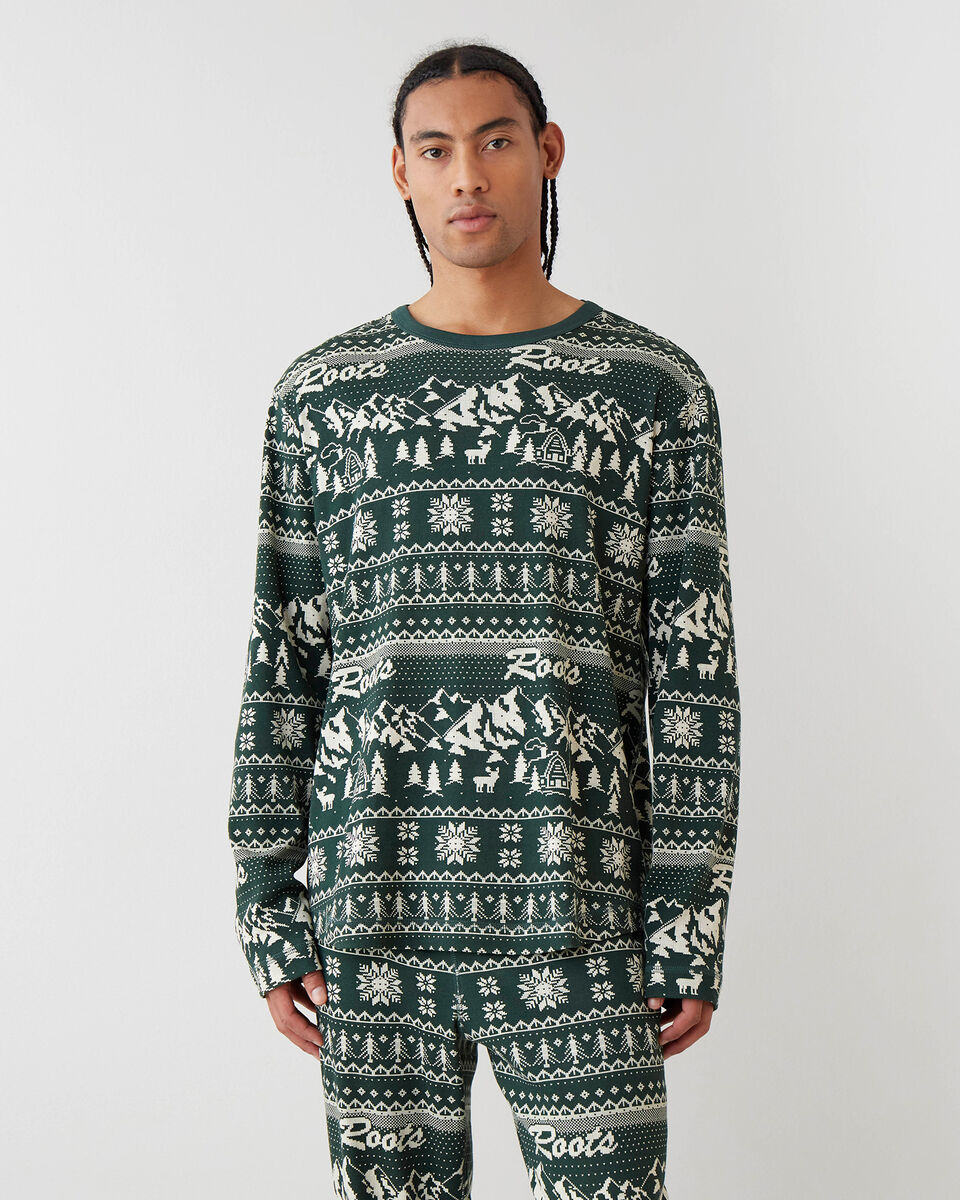 Roots Mens Winter Wonderland Pajama Top. 1