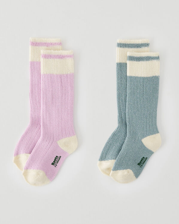 2 paires de chaussettes scintillantes Cabane pour enfants