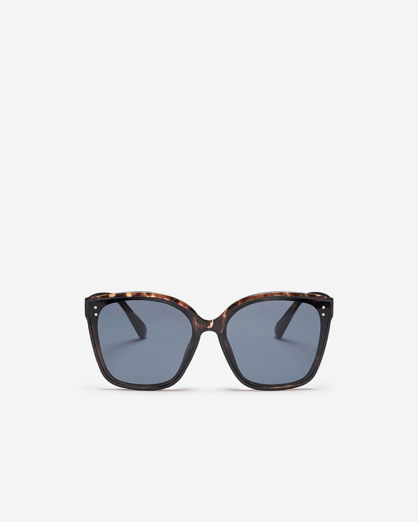 Grandes lunettes écaille de tortue carrées en plastique Lunettes de soleil