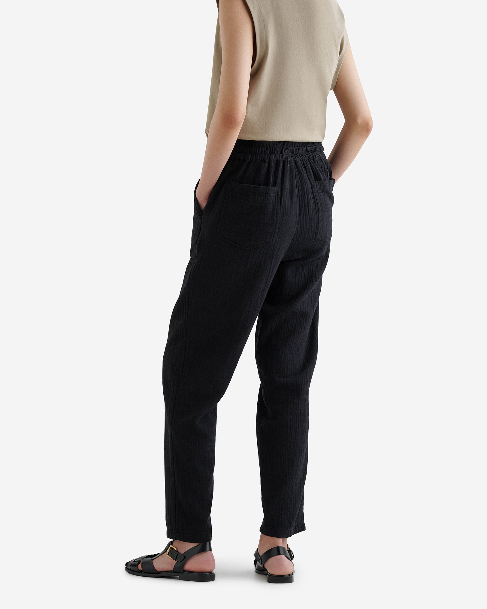 Isla Cotton Gauze Pull On Pant Bottoms Pants Roots