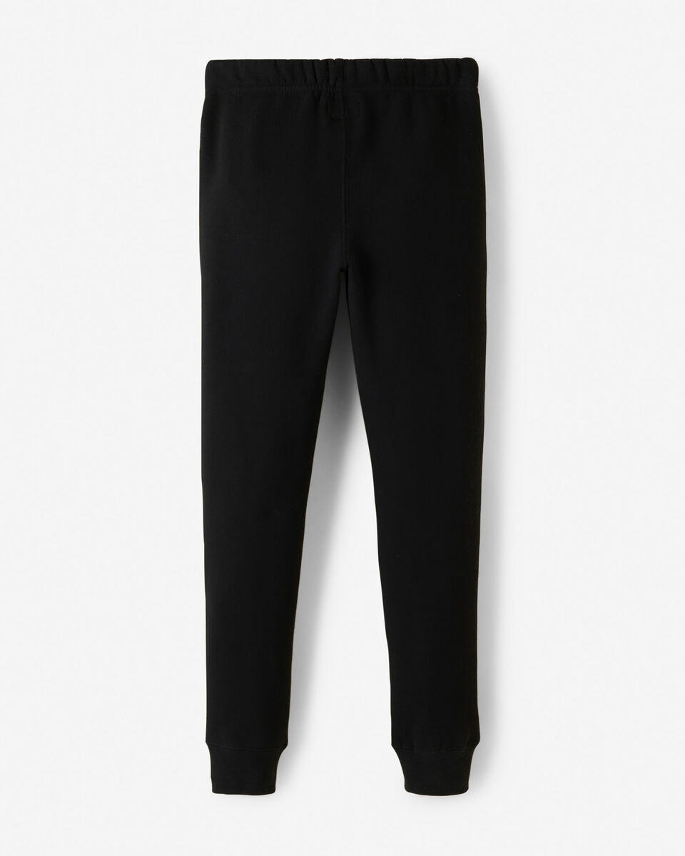 Pantalon ajusté à cheville côtelée en molleton de coton bio pour fille