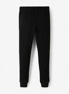 Pantalon ajusté à cheville côtelée en molleton de coton bio pour fille
