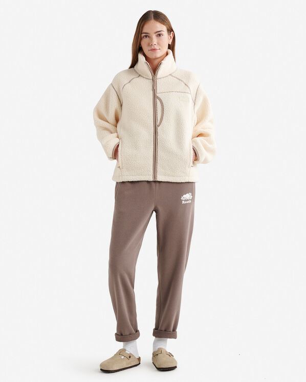 Pantalon en molleton &agrave; ourlet simple en coton bio