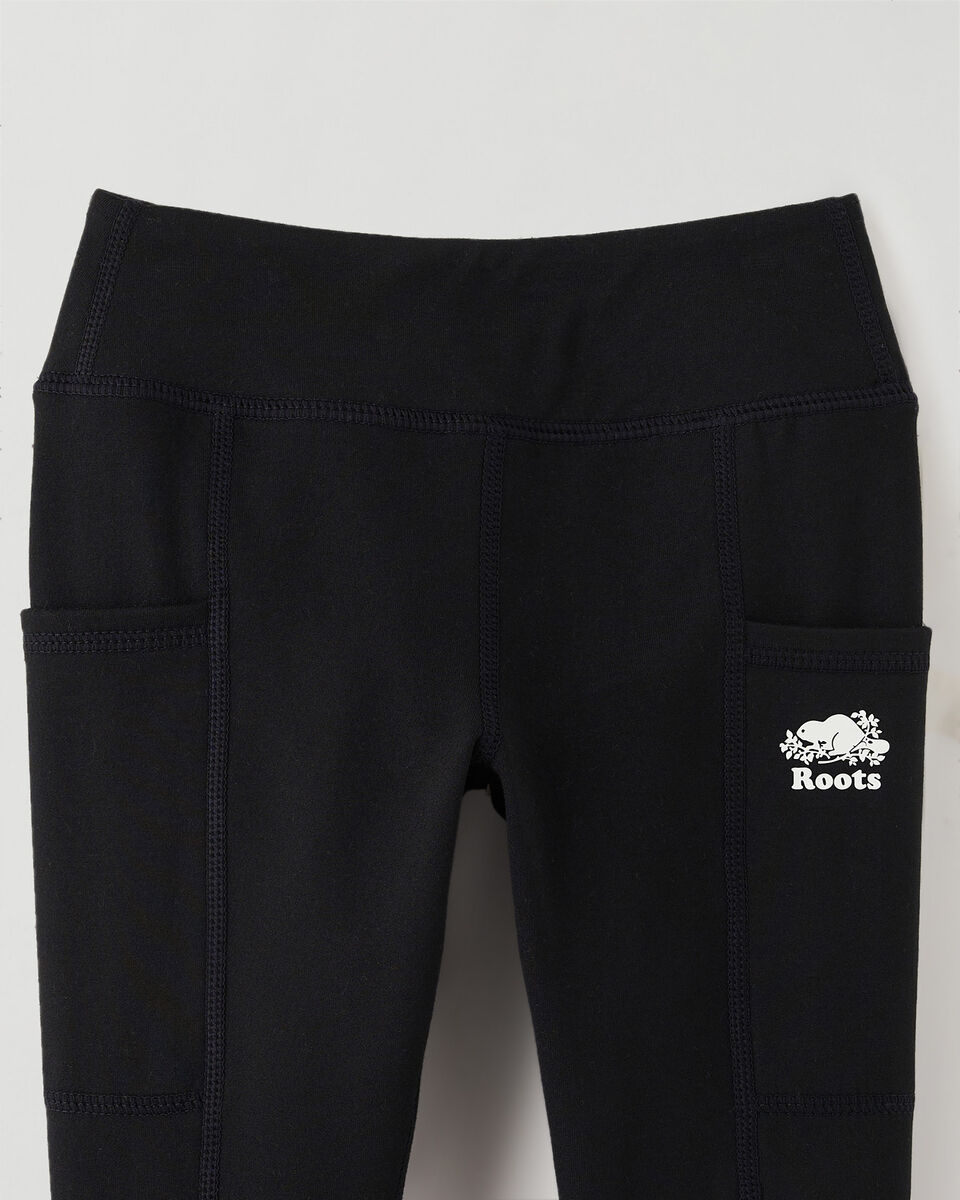 Warm Sports Leggings with Shorts - Dark khaki green/black - Kids