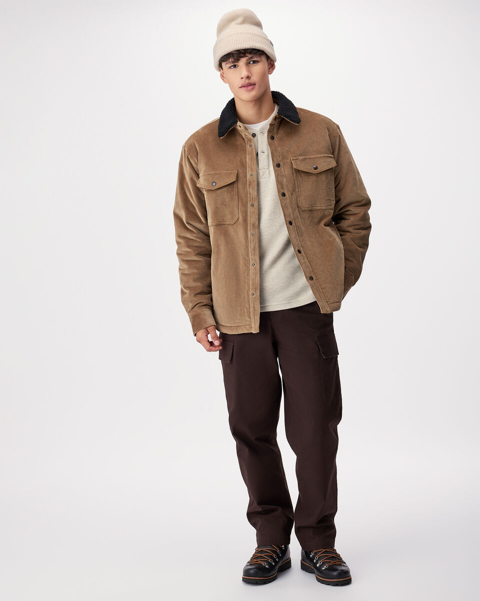 Manteau en velours c&ocirc;tel&eacute; et mouton molletonn&eacute;