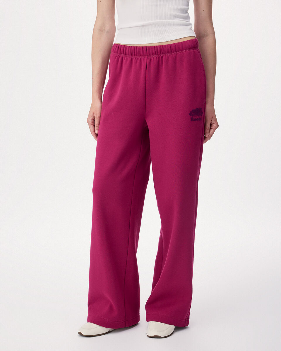 Pantalon molletonn&eacute; en coton biologique &agrave; jambe large Cooper 