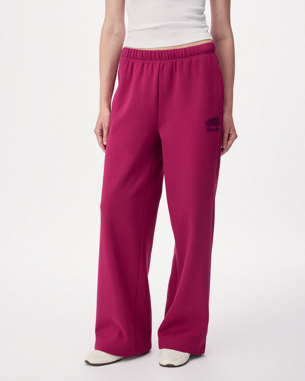 Pantalon molletonn&eacute; en coton biologique &agrave; jambe large Cooper 