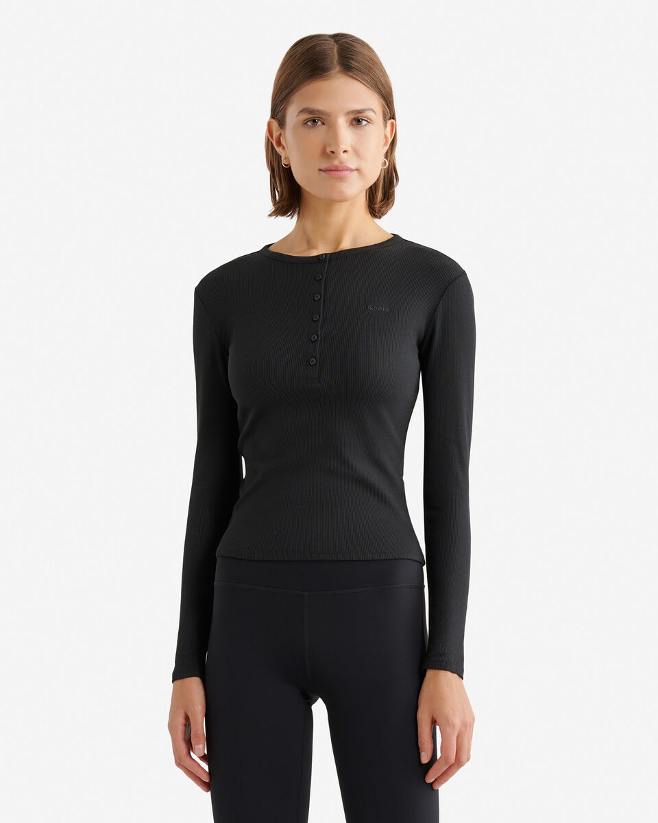 Chandail henley ajust&eacute; &agrave; manches longues en tissu c&ocirc;tel&eacute; Roam