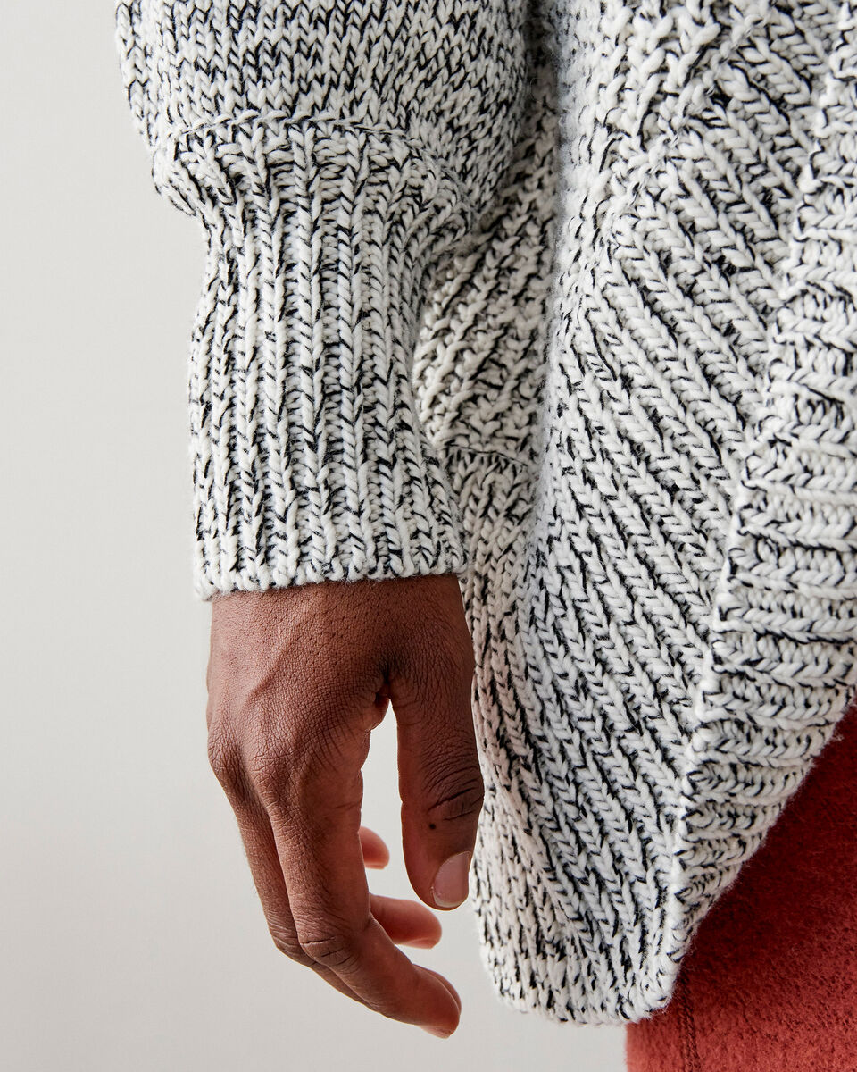 Snowy Fox Open Collar Cardigan