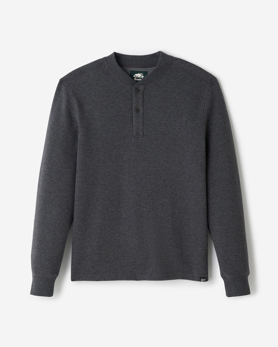 Chandail henley à col boutonné en tricot double Thompson