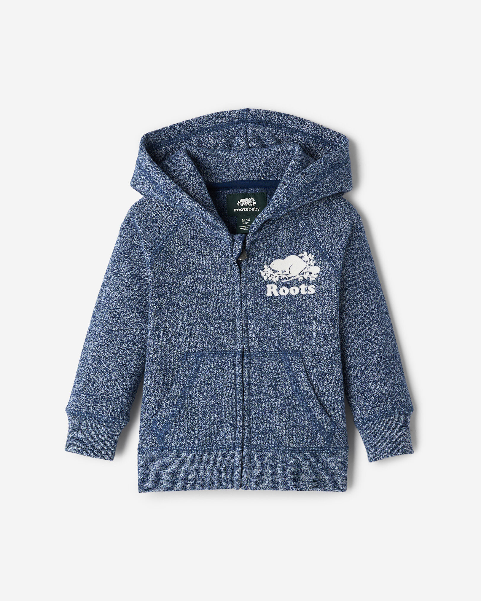 Chandail original à capuchon et glissière en coton bio pour bébés