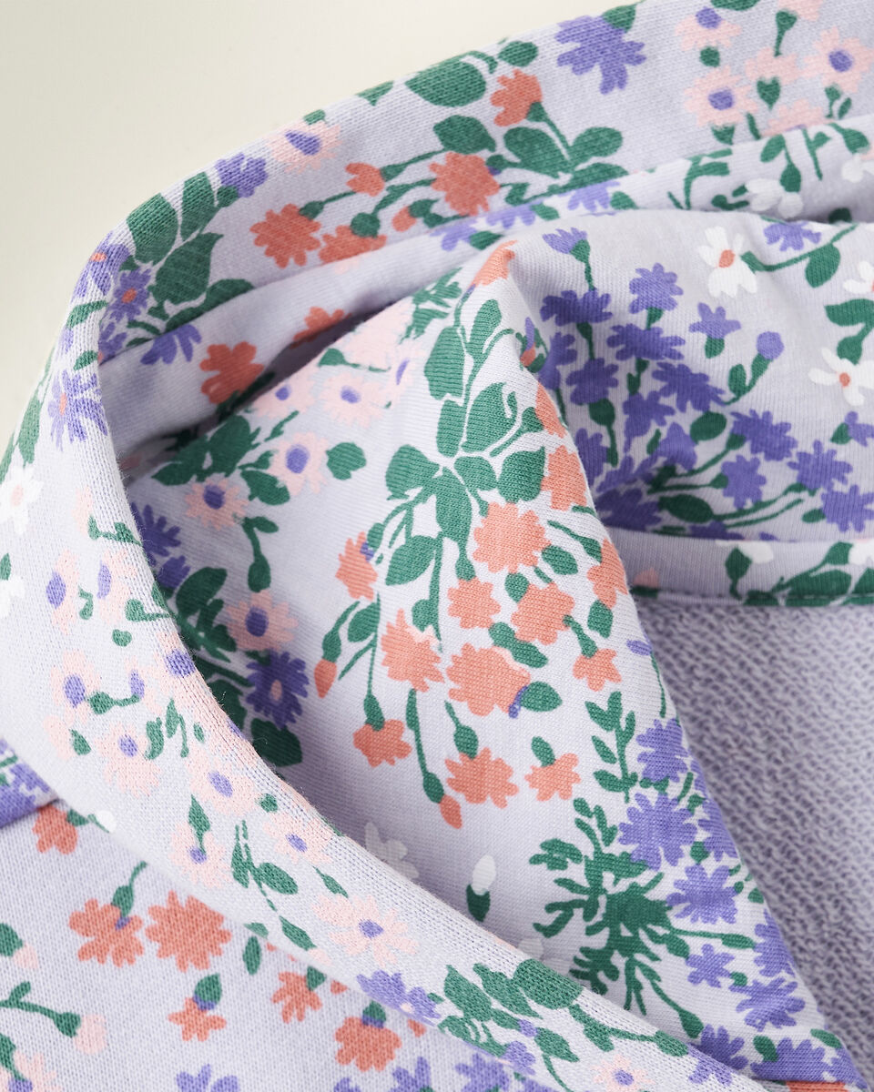 Chandail original à capuchon et glissière motif floral pour enfants