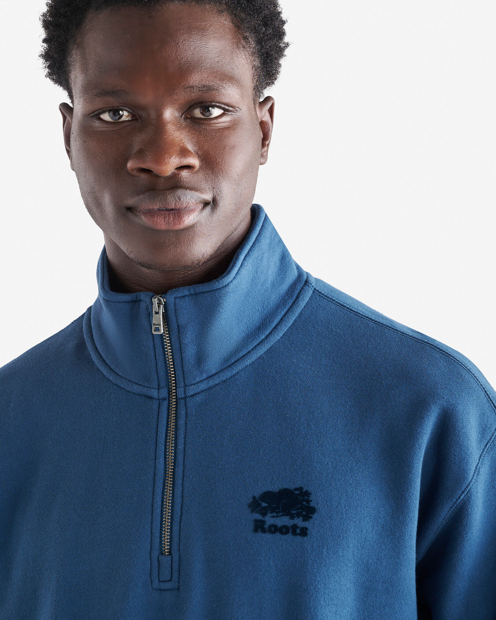Chandail kangourou décontracté à demi-glissière Cooper en coton bio