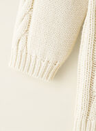 Robe en tricot à col en V et torsades pour toutes-petites