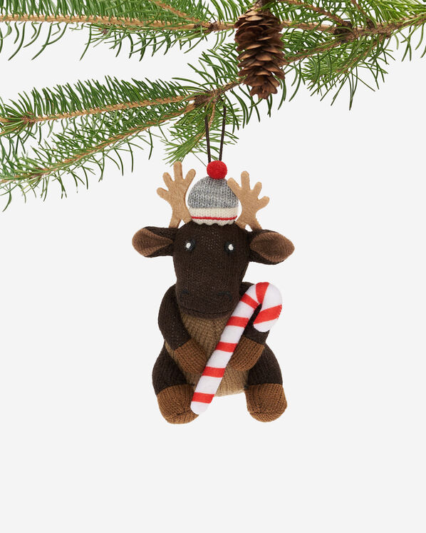 Candy Cane Moose Ornament