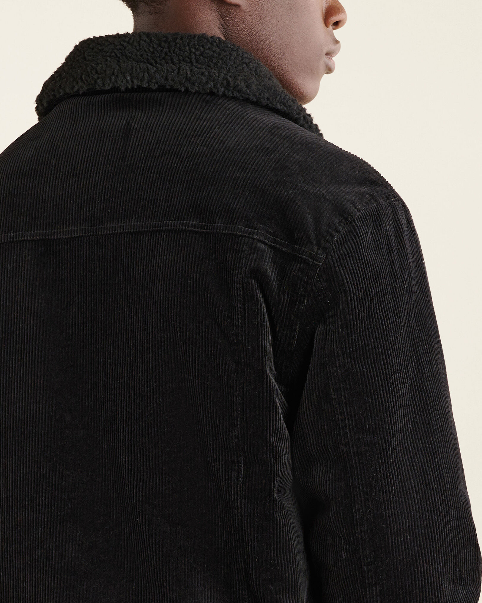 Black cord trucker jacket on sale