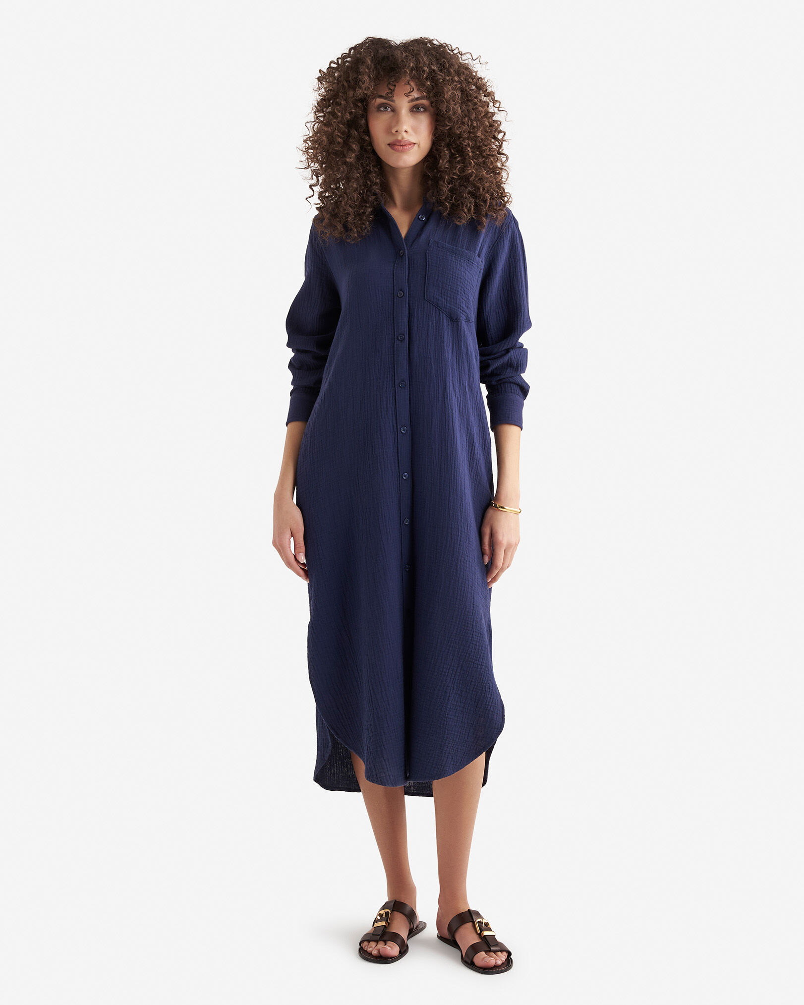 Isla Cotton Gauze Shirt Dress