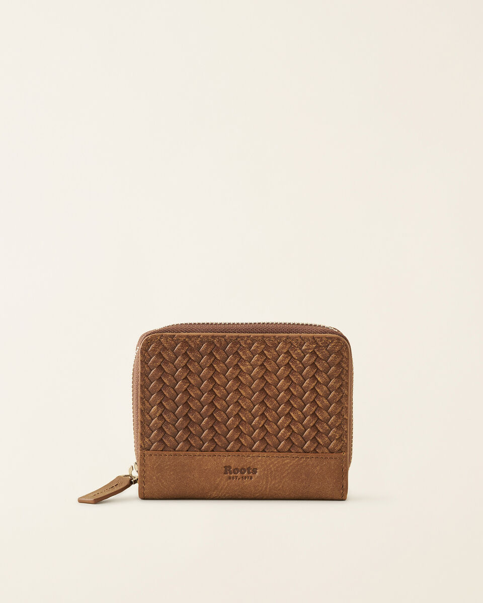 Roots Small Zip Around Clutch Woven. 1