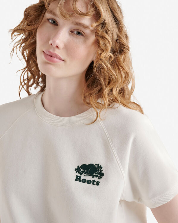 Chandail à col à glissière et manches courtes en coton bio Cooper