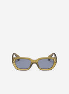 Womens Plastic Slim Cat-Eye Frosted Sunglasses