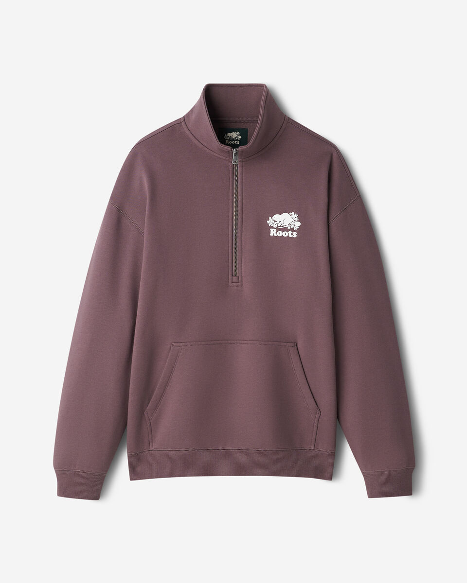 Organic Cooper Relaxed Quarter Zip Stein