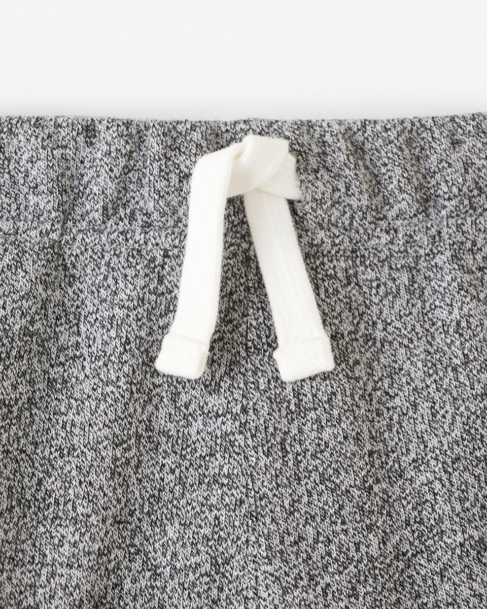 Pantalon ajusté à cheville côtelée en molleton de coton bio pour fille
