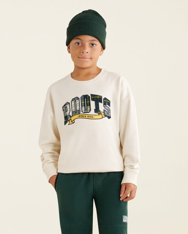 Kids Plaid Applique Crew Sweatshirt