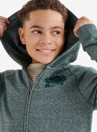 Chandail original &agrave; capuchon et glissi&egrave;re en jersey bouclette de coton bio pour enfants