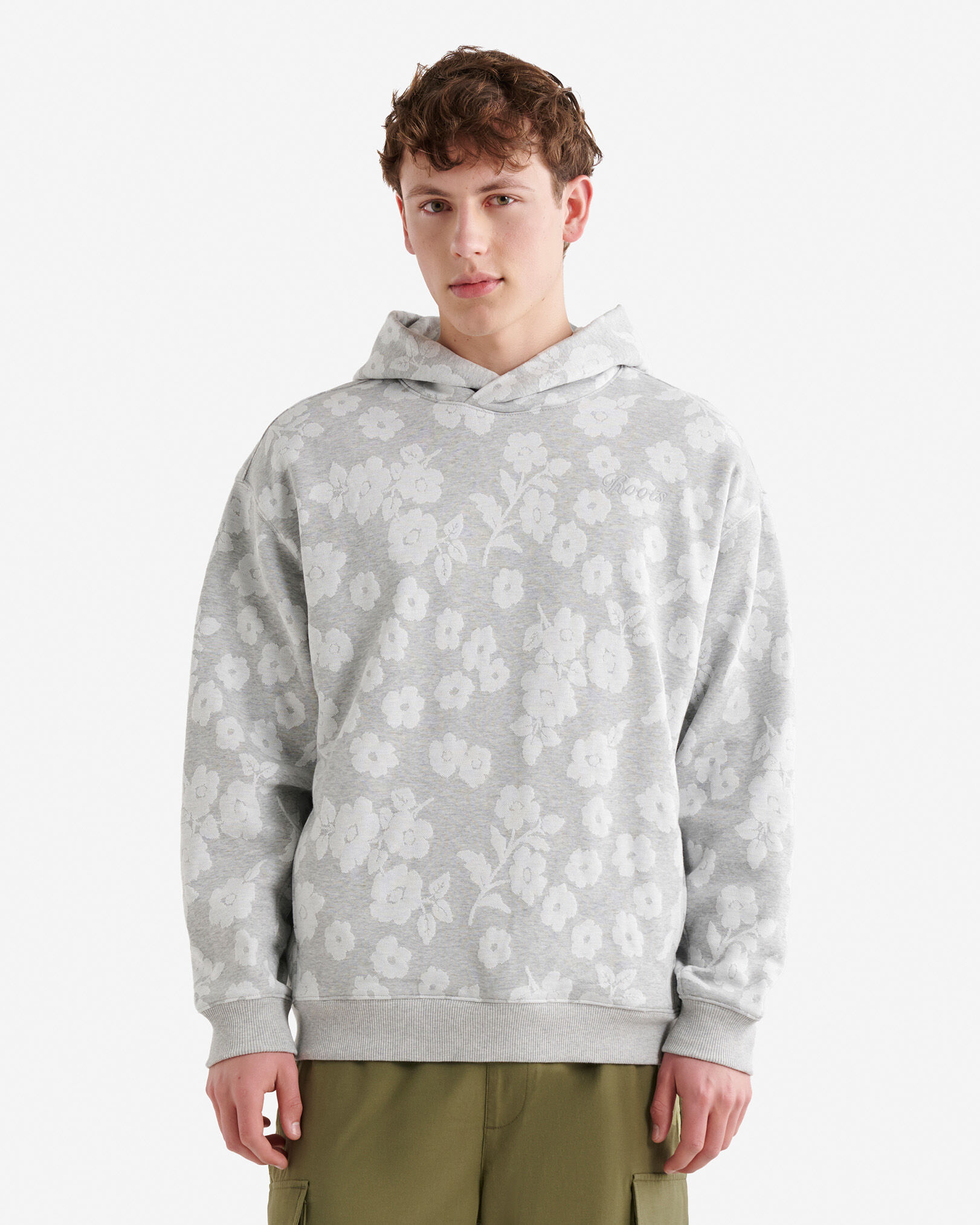 Chandail à capuchon jacquard floral