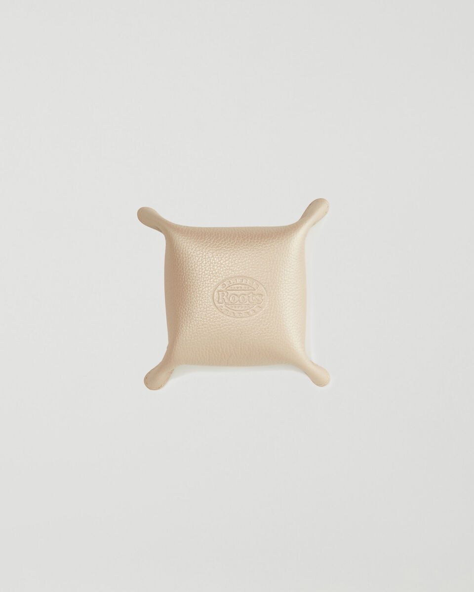 Small Leather Tray Metallic
