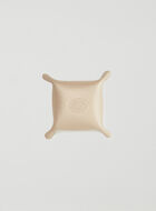 Small Leather Tray Metallic