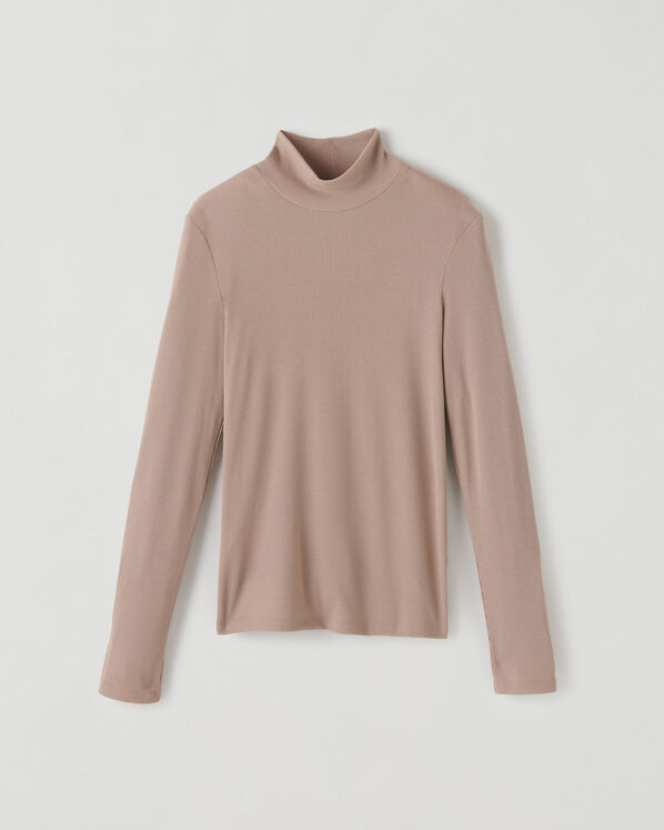 Fine Rib Turtleneck Top