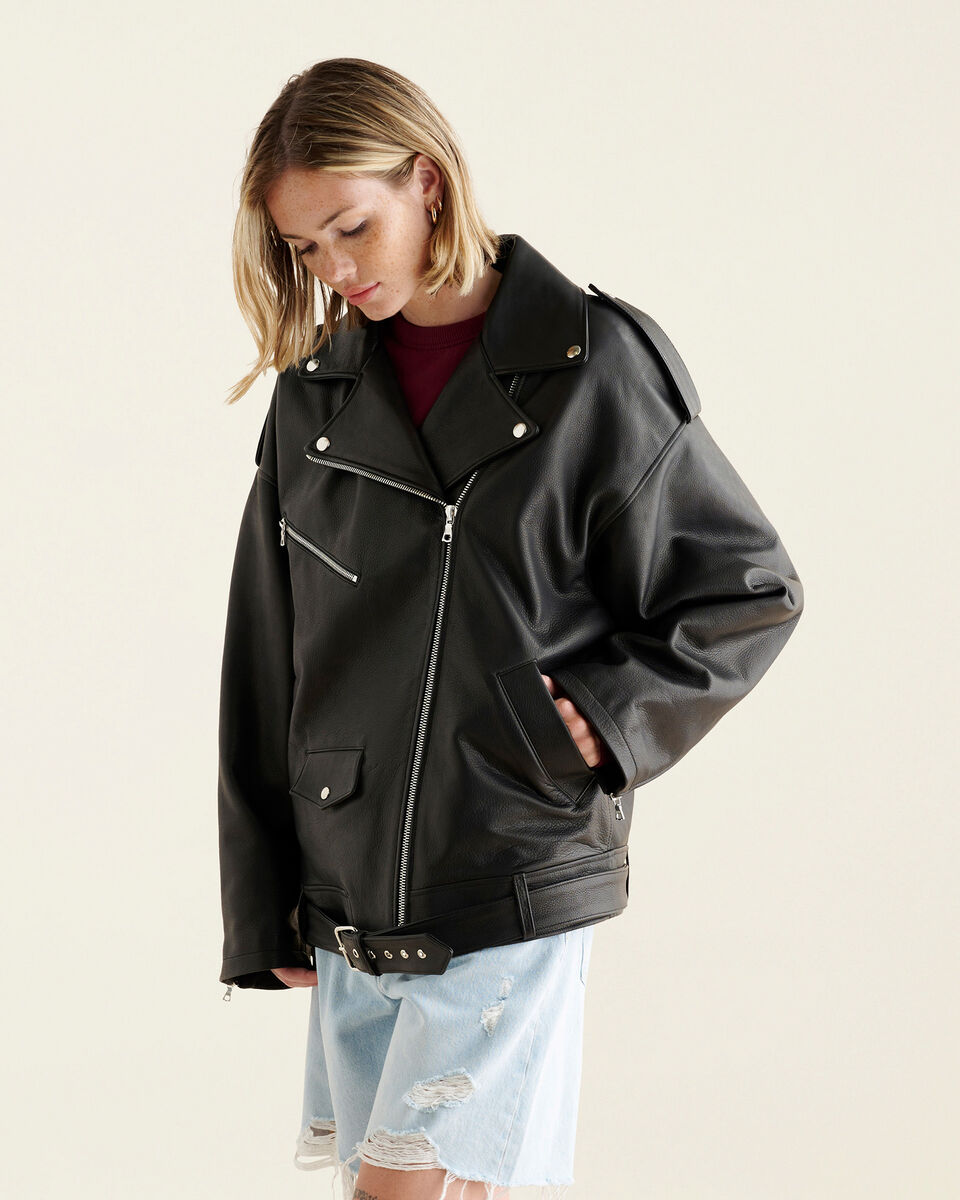 Oversized Moto Jacket Lamba