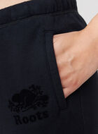 Pantalon court original ajusté à cheville côtelée en molleton de coton bio (entrejambe : 26 po)