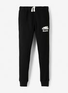 Pantalon ajusté à cheville côtelée en molleton de coton bio pour fille