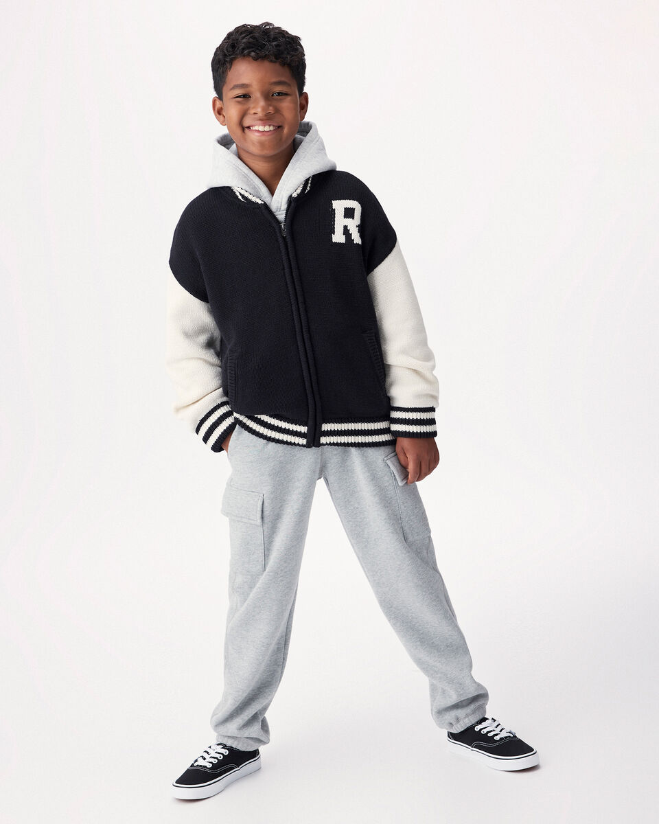 Kids Roots Knit Varsity Jacket
