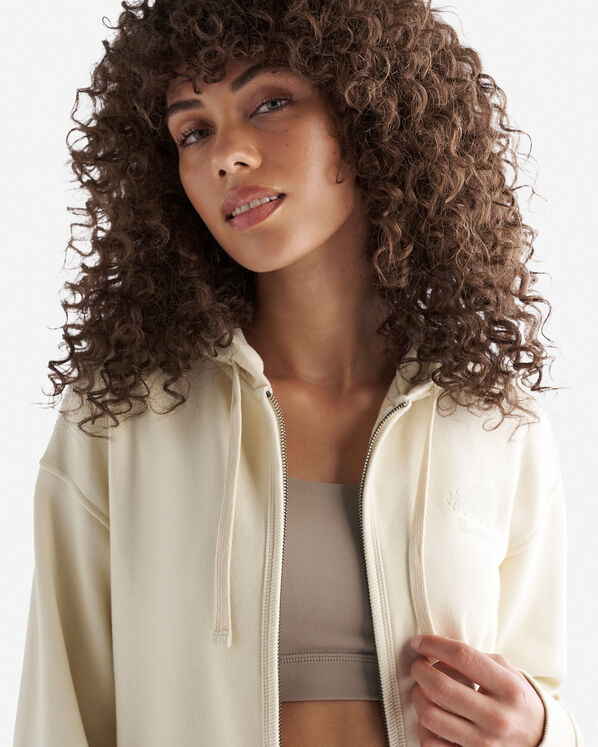 Chandail original décontracté à capuchon et glissière en coton bio Chandail original décontracté à capuchon et glissière en coton bio