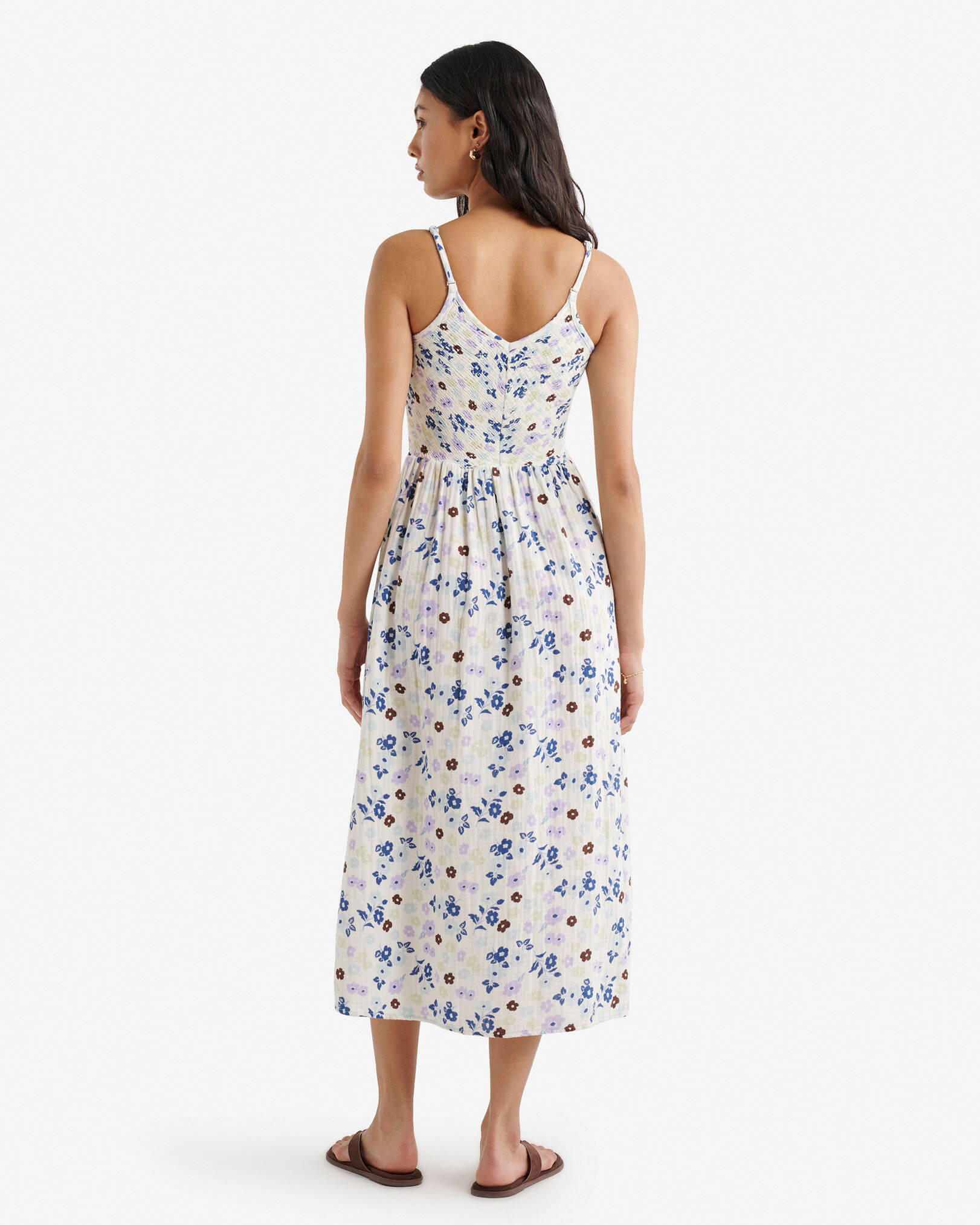 Robe nid-d’abeilles en gaze de coton Isla